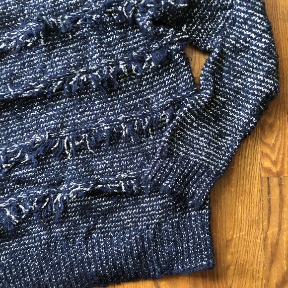 Joie Blue Fringe Sweater - Picture 4 of 5